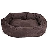 40 inch Chocolate Suede Bagel Dog Bed By Majestic Pet Products