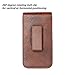 Esing Universal Phone Faux Leather Holster with Card Slot Rotation Belt Clip (6.3 Brown)