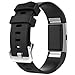 Bands for Fitbit Charge 2, Classic Fitness Replacement Accessories Wrist Band for 2016 Fitbit Charge 2 HR（screen protector free） (Black, Large ( 6.7