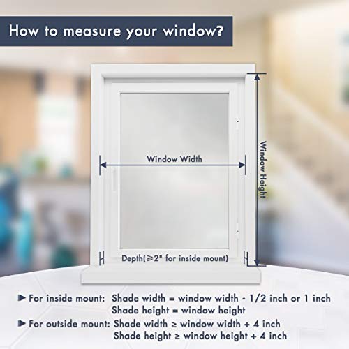 Window Blinds Cordless Cellular Shades Blackout Fabric Blinds Honeycomb Shades Grey-White, 35x64 inch - Thumbnail 7