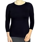 Kosher Casual Women's Modest 3/4 Sleeve Crew Neck Layering Top