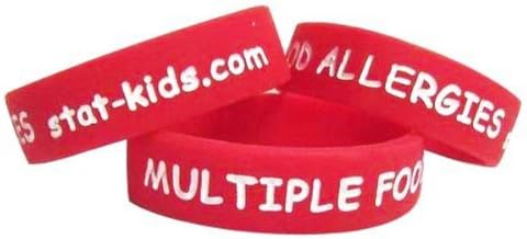 STATkids Multiple Food Allergies Bracelet - 3 Pack (XSmall) by Hope Paige Medical