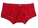 Semboon Men's Transparent Soft Mesh Cock Sheath Boxer Briefs Trunks Underwear Red