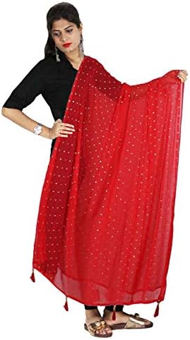 Scarf Chunni Stole Golden Work Dupatta Sarong With Tassel Neck Wrap Hijab Veil Shawl For Her