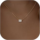 Behrooci Diamond Necklaces for Women Dainty Choker Necklace Simple 14k Gold Plated CZ Jewelry Necklaces