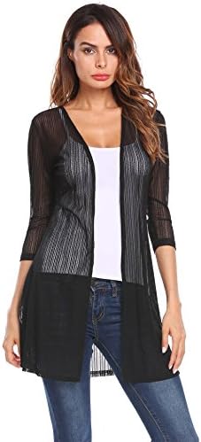 Grabsa Women Summer Sheer Lace Cardigan Beach Wear Swimsuit Bikini Cover up