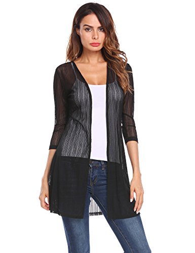 Grabsa Women Summer Sheer Lace Cardigan Beach Wear Swimsuit Bikini Cover up