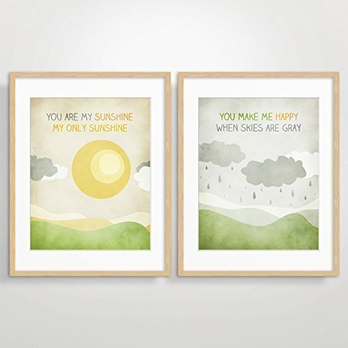 Amazon.com: You Are My Sunshine Wall Art, Yellow and Grey Nursery decor