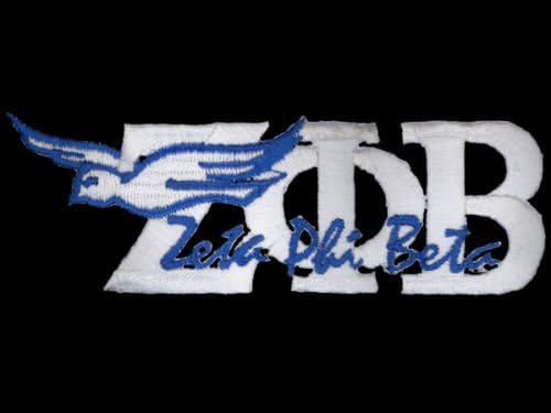 Zeta Phi Beta 1 3/8"T W/ White Sphinx Letters Emblem Patch