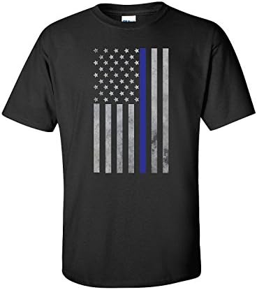 Police Blotter Thin Blue Line American Flag Mens T-Shirt for Law Enforcement/LEO Support