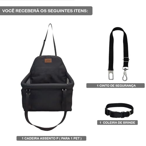 Cadeira Para Pet Assento Carro Seguro Até 15kg Ganhe Coleira