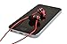 SoundMAGIC E10 Wired Earphones No Microphone HiFi Stereo Earbuds Noise Isolating in Ear Headphones Powerful Bass Tangle Free Cord Black Red