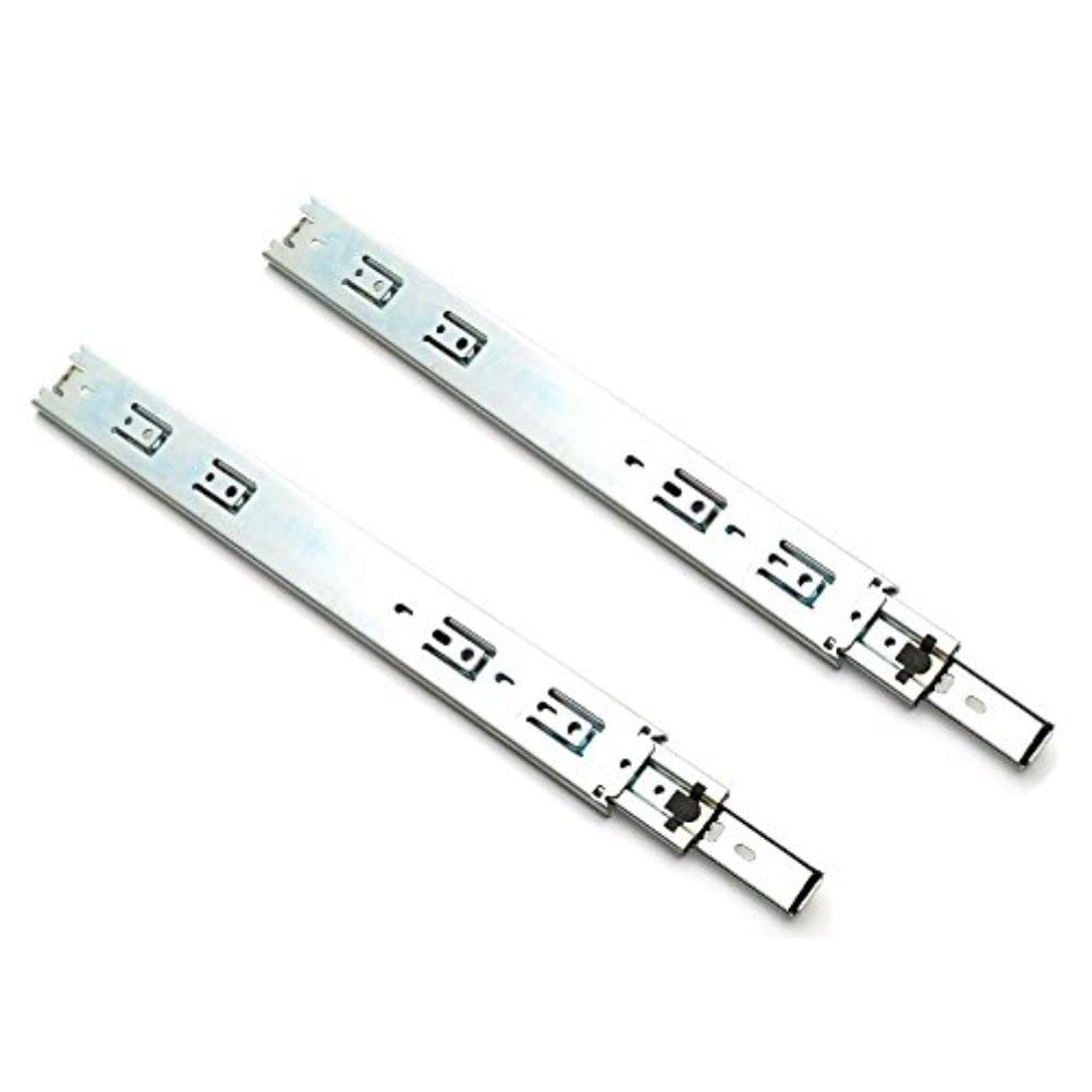 Merriway® BH00338 (2 Pcs) Double Extension Metal Ball Bearing Drawer Slides Runners 400mm (16 inch) Zinc Plated - Pack of 2 Pieces