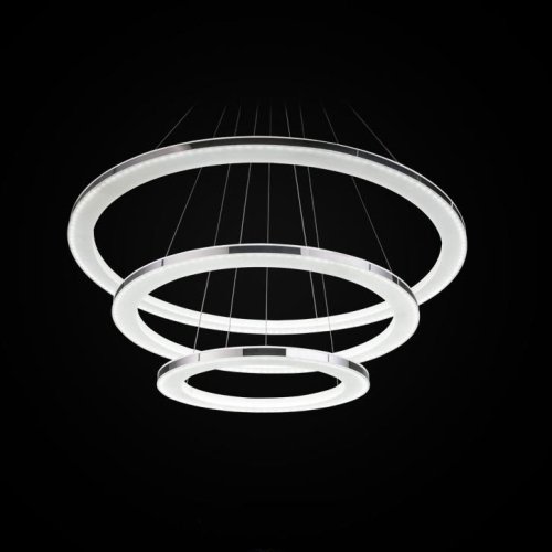 LightInTheBox Pendant Light Modern Design LED Living Three Rings Modern Simple Ceiling Light Fixture Chandeliers Lighting, Color=White