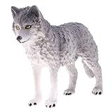 Jili Online Lifelike Cute Nature Wild Animal Model Figurine Action Figures Kids Playset Toy Gray Wolf