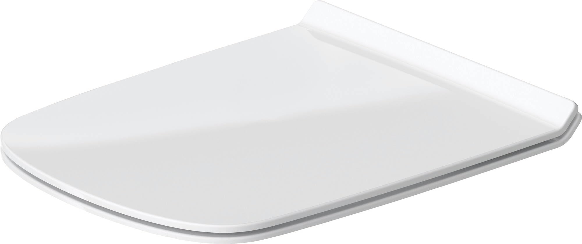 Duravit Toilet seat DuraStyle, Soft Close Toilet seat, Urea thermoset Toilet lid, with Stainless Steel Hinges, Elongated Version (48.9 cm), White