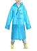 Taiduosheng Age 6~12 Kids Hooded Jacket Rain Poncho Raincoat Cover Long Rainwear Blue