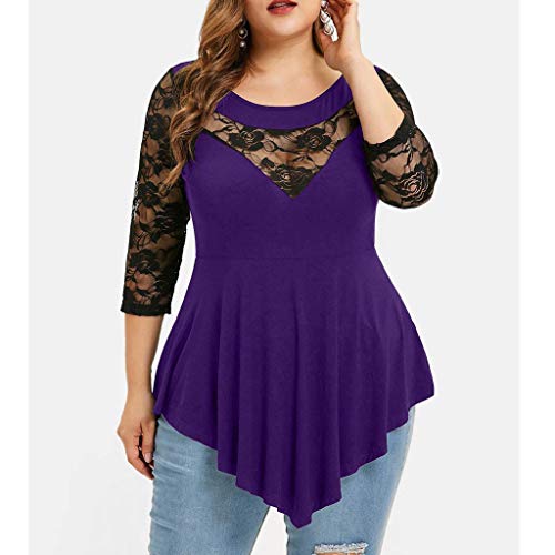 ZEELIY-Damen-Groe-Gren-Oberteile-Sommer-Mode-Frauen-Chiffon-Bnder-Laterne-halbe-Hlse-Mesh-Perspektive-Tops