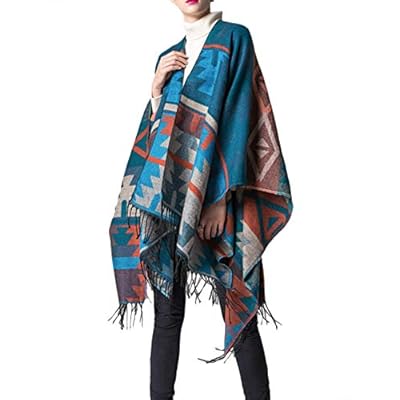 xxxiticat Women's Native American Trendy Cashmere Plaid Pattern Wrap Shawl Cardigan Poncho Cape Scarf xxxiticat Women's Native American Trendy Cashmere Plaid Pattern Wrap Shawl Cardigan Poncho Cape Scarf