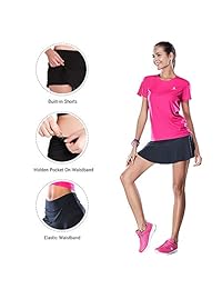 CAMELSPORTS falda deportiva para mujer, casual, deportiva, para tenis, golf, plisada, para entrenamiento atlético con pantalones cortos integrados