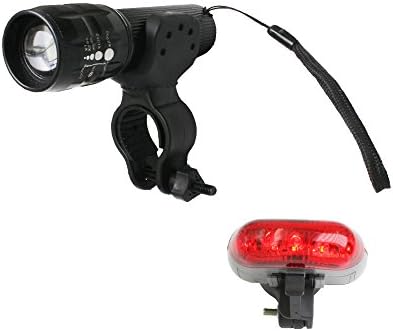 FYRONDY Aircraft Aluminium Waterproof Multiple LED Bike Head Light and Taillight Set, outdoo Cycling and Camping Lighting or home use
