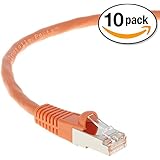 InstallerParts (10 Pack) Ethernet Cable CAT6 Cable Shielded (SSTP / SFTP) Booted 3 FT - Orange - Professional Series - 10Gigabit/Sec Network / High Speed Internet Cable, 550MHZ
