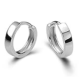 UNKE Fashion Women Men Silver Plated Studs Earrings Punk Style Hoop Jewelry