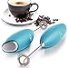 NEW 2019 FASTER, STRONGER & LONGER LASTING Milk Boss High Powered Milk Frother Handheld Foam Maker for Lattes - Whisk Drink Mixer for Bulletproof® Coffee Frother, Mini Blender and Milk Foamer Frother for Cappuccino, Frappe, Matcha, Hot Chocolate by - Zulay, Teal