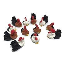 Mr_air_thai_Miniature Lot of 12 Miniature Hen Fairy Garden Supplies Animal Chicken Figurine Furniture Dollhouse GD#018