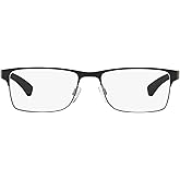 Emporio Armani EA1052 Prescription Eyewear Frames, Rubber Black and Gunmetal/Demo Lens, 53 mm