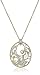 18k Yellow Gold Plated Sterling Silver Diamond Accent Filigree Oval Pendant Necklace, 18