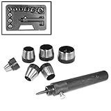 Neiko 02614A Interchangable Hollow Hole Punch Set with Handle, Heavy Duty with Handle Case, 10-Piece Large Set