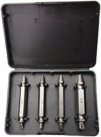 Yuekute Damaged Screw Remover Set. Damaged Screw and Bolt Exctractor Set Easily Remove Stripped or Damaged Screws. Made From H.S.S. 4341#, the Hardness Is 62-63hrc