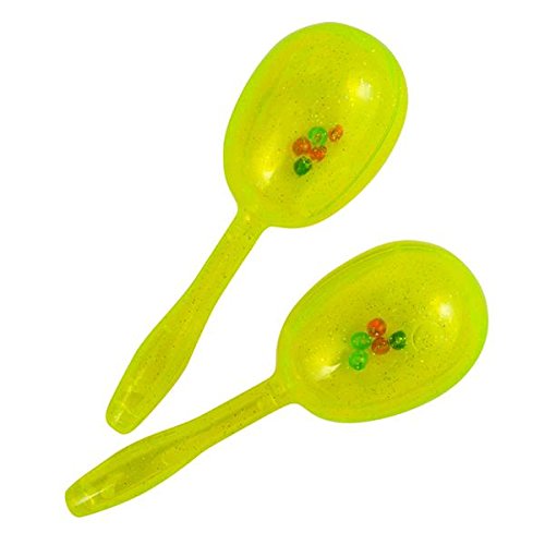 Rhode Island Novelty 5" Glitter Maracas, Assorted Colors, 12 Count