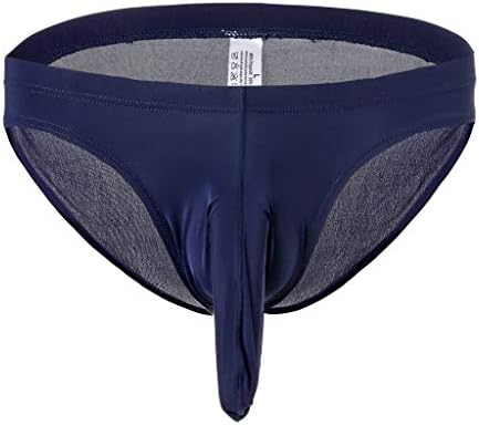 JAMZER Men's Elephant Nose Underwear,Ice-Threaded Bullet Male Power Support Boxer Briefs Classic Fly Stretch Wet Looking Erotic Thongs