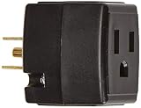 Leviton 692-E 15 Amp, 125 Volt, Triple Cube Grounding Adapter, 1 pack, Black