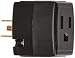 Leviton 692-E 15 Amp, 125 Volt, Triple Cube Grounding Adapter, 1 pack, Black primary