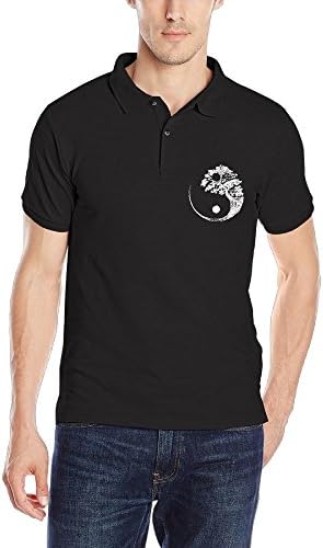 LJKGF05H Mens Polo Shirt Yin Yang Bonsai Tree Short-Sleeve T-Shirts for Men
