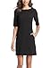 Berydress Women's Short Sleeve with Pockets Seamed Shift Dresses