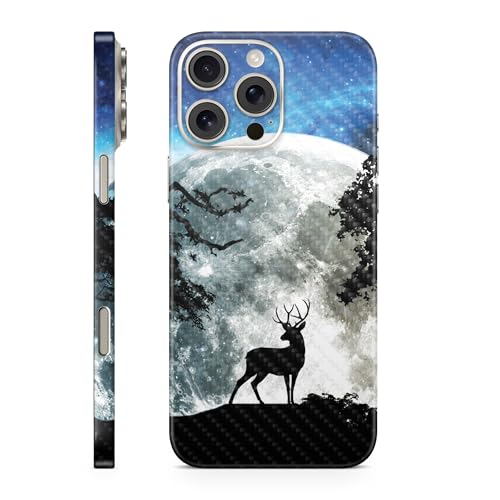 Carbon Fiber Phone Skin Compatible with Apple iPhone 16 Pro Max - Moonlight Dee…