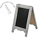 MyGift 15-inch Mini Tabletop Gray Wood A-Frame Double-Sided Chalkboard Sign Easel