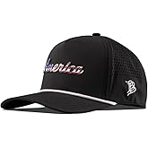Branded Bills America Script Colored Leather 5 Panel Rope, Lightweight, Comfortable Baseball Cap