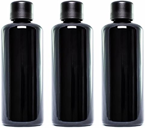 ultravioLeaf 100 ml (3.4 fl oz) Black Ultraviolet Glass Slow Pour Bottle 3-Pack