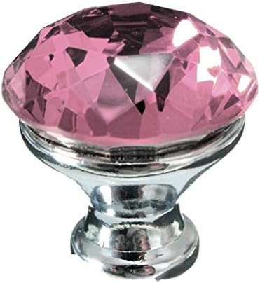 Revesun 8PCS 40mm Crystal Glass Cupboard Wardrobe Knob Door Cabinet Drawer Pull Handle