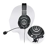 Audio-Technica ATH-M40x Professional Monitor Headphone -Includes- Antlion Audio ModMic 4 Attachable Boom Microphone - Noise Cancelling w/Mute Switch and Blucoil Y Adapter - Gaming Bundle