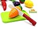 Little Treasures Kids Play Cutting Fruits and Vegies Toy Small Set Pretend Food Playset Fruit Pieces to be Sliced up with Knife and Cutting Board, Multicolored, 12 Piece
