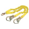 Capital Safety - DBI/SALA 1244412 6' Shockwave2 1 15/16'' Polyester Tubular Web Twin-Leg Tie-Off Shock-Absorbing Lanyard with Snap Hook and Flat Steel Rebar Hooks, 15.34 fl. oz, 1" x 72" x 1"