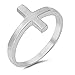 CHOOSE YOUR COLOR Sterling Silver Sideways Cross Ring
