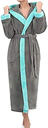 Women’s Bathrobe Ladies Dressing Gown Soft Plush Bath Robe for Women Housecoat Loungewear Bathrobe Plus Size S-XXXXXL by LILICAT Dark Gray