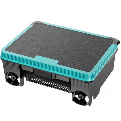 Curalk Over-Ground Robotic Pool Cleaner,Solar Powered Pool Vacuum,24H/7D Continuous Cleaning, 180-um, 3L Filtration Basket,APP Support, Automatic Pool Skimmer Robot,APP Support (Black-Blue)